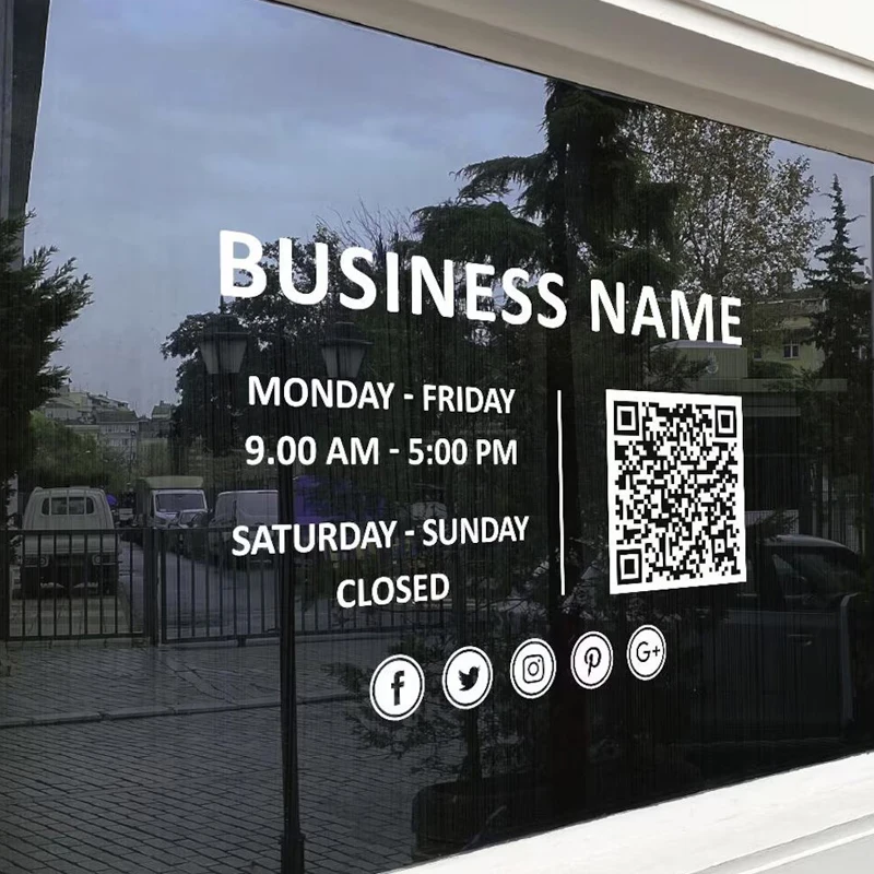 Store Hours Decal H…