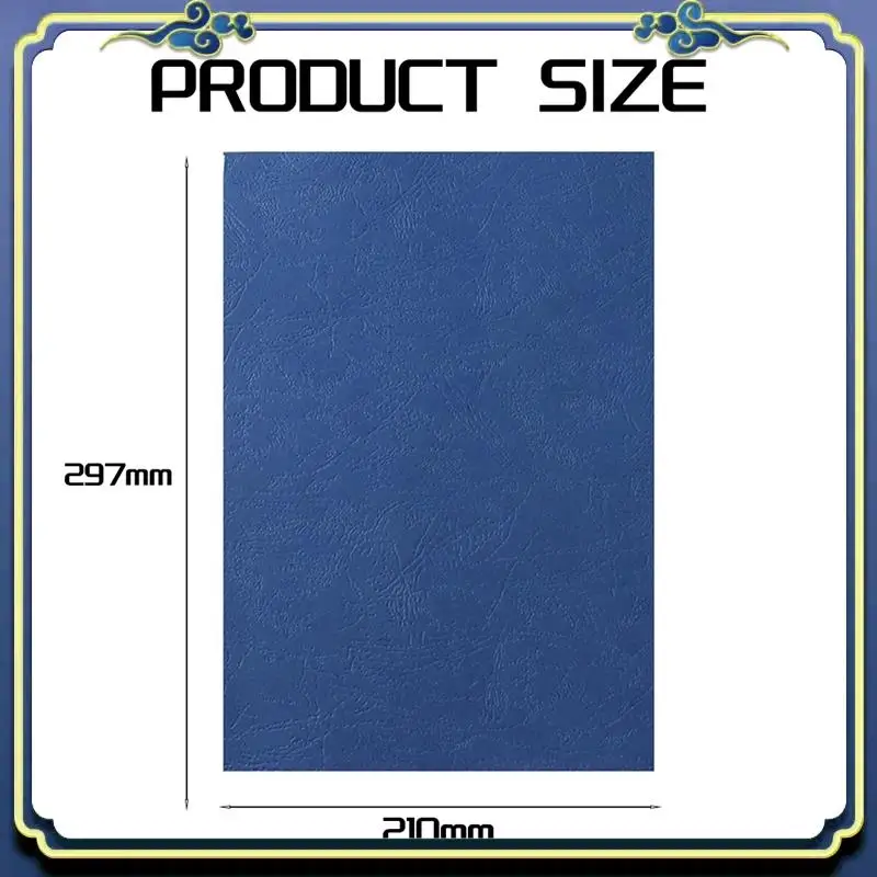 Capa de encadernação com textura de couro A4 portátil 8,27X11,69 polegadas Capa de encadernação de couro para apresentação Azul marinho