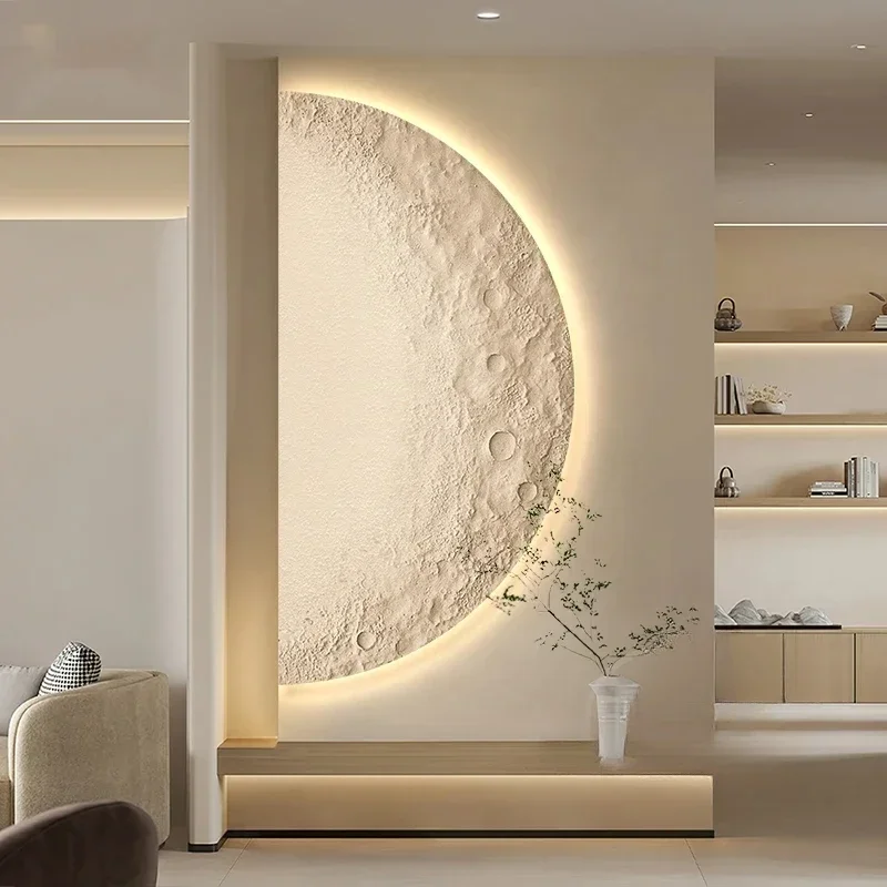 

Deposit Price Moon Entrance Painting Abstract Texture LED Ambient Light Mural Modern Minimalist Hallway Corridor Aisle Hanging C