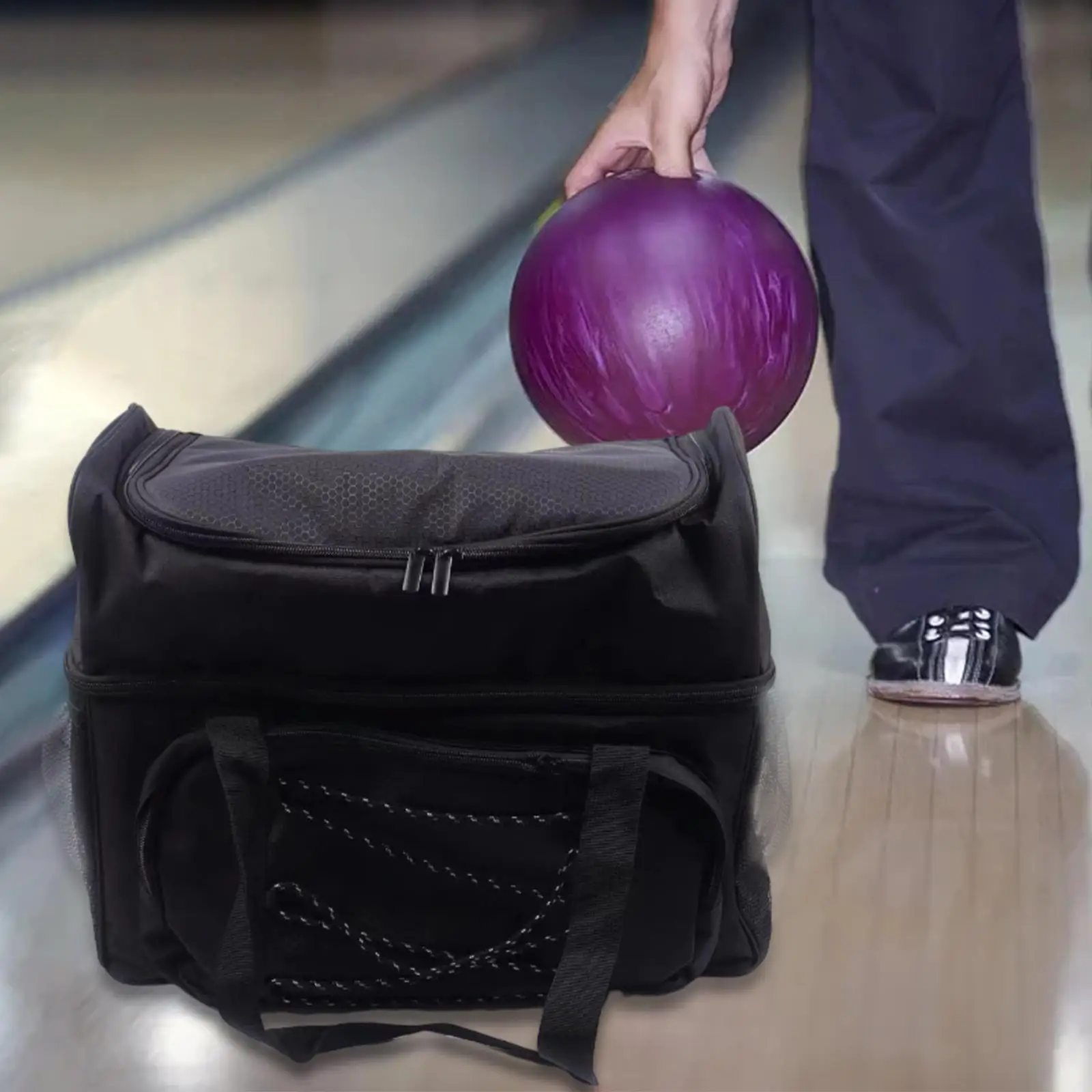 Bowling Ball Tote Bowling Ball Bag Handbag Carrying Case with Divider Protector