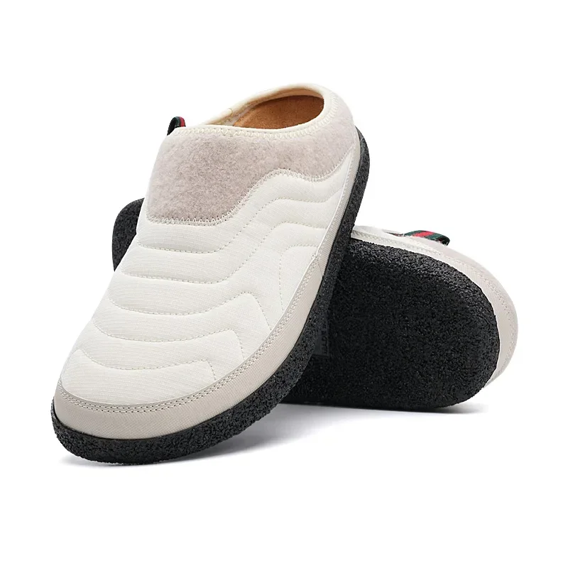 Unisex Fashion Winter Casual Slip On Shoes Waterproof Warm Cotton Shoes for Women and Men's Indoor Outdoor Garden Half Slippers