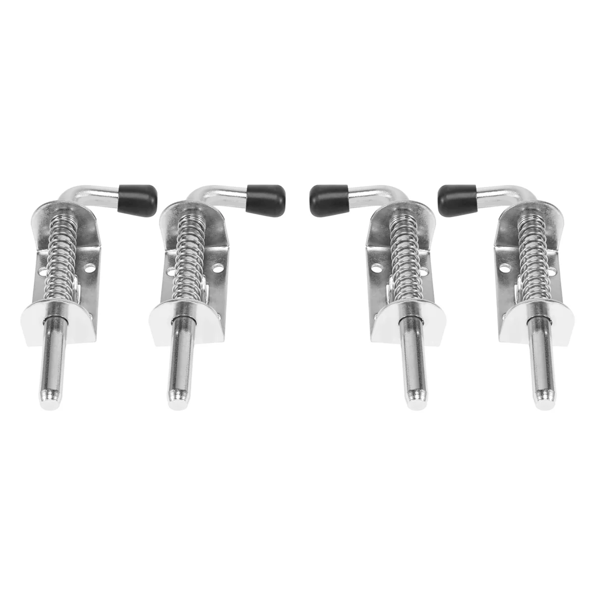 4 Pack 5 Inch Spring Loaded Latch Pin 304 Stainless Steel Barrel Bolt Thickened 2mm Door Lock, Brushed Finished