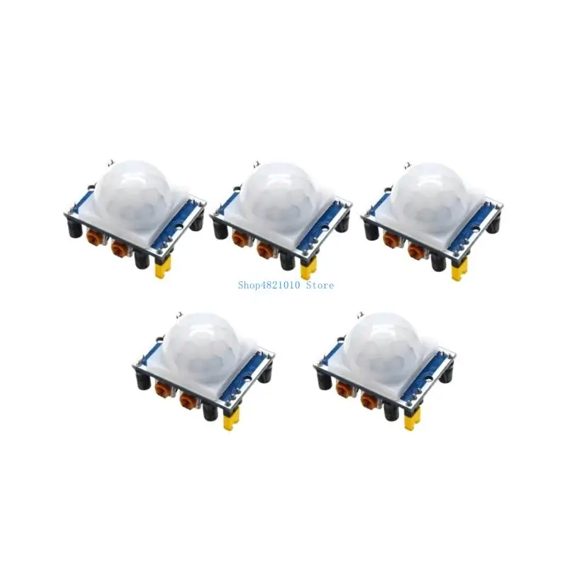 T3LF Pack of 5 HC SR501 Human Body Modules ABS for Security System