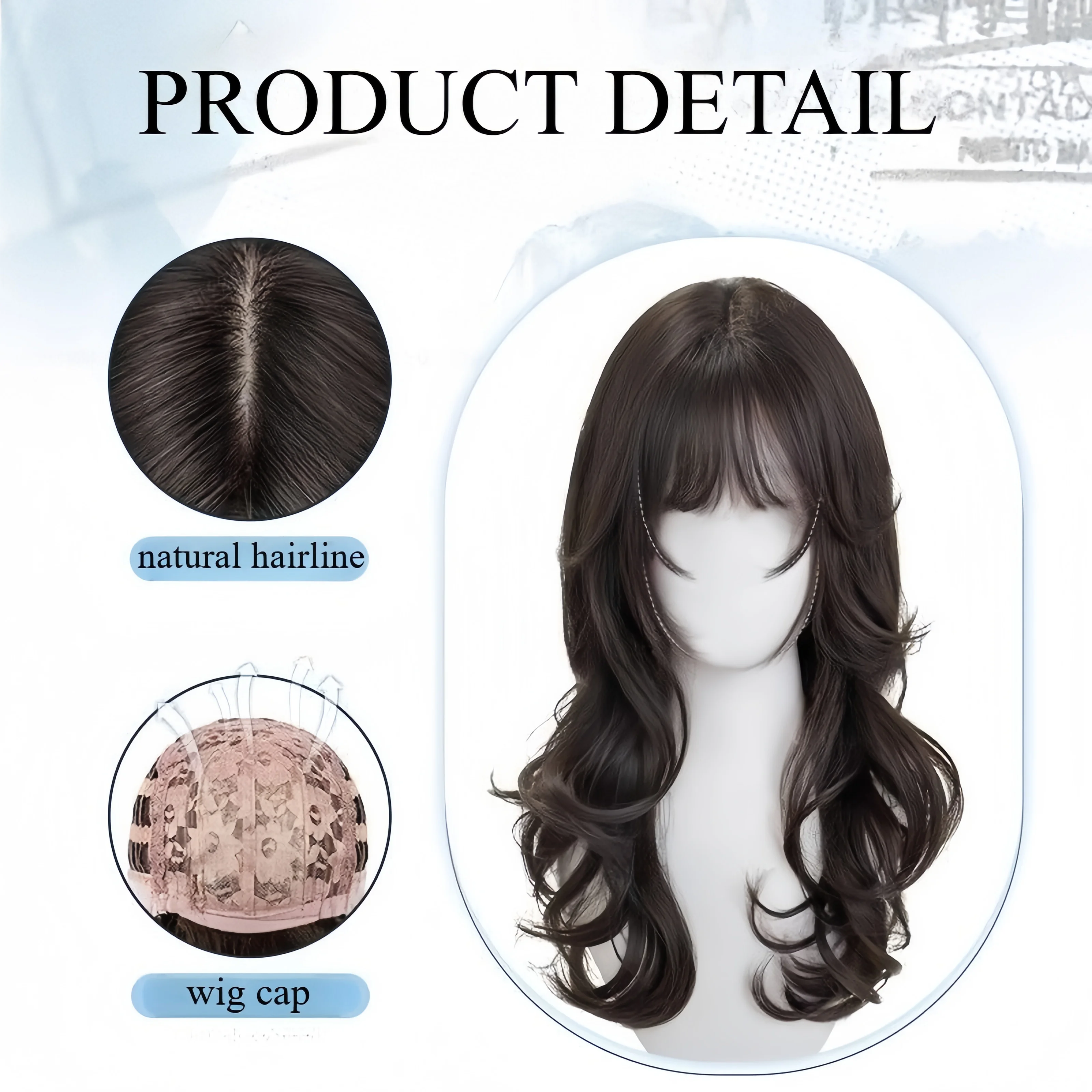 Cosplay Wig with Bangs Curly Hair Wig for Women Japanese-style Hairstyle Cute Lolita Wigs High Temperature Fibers Headband Wigs image 2
