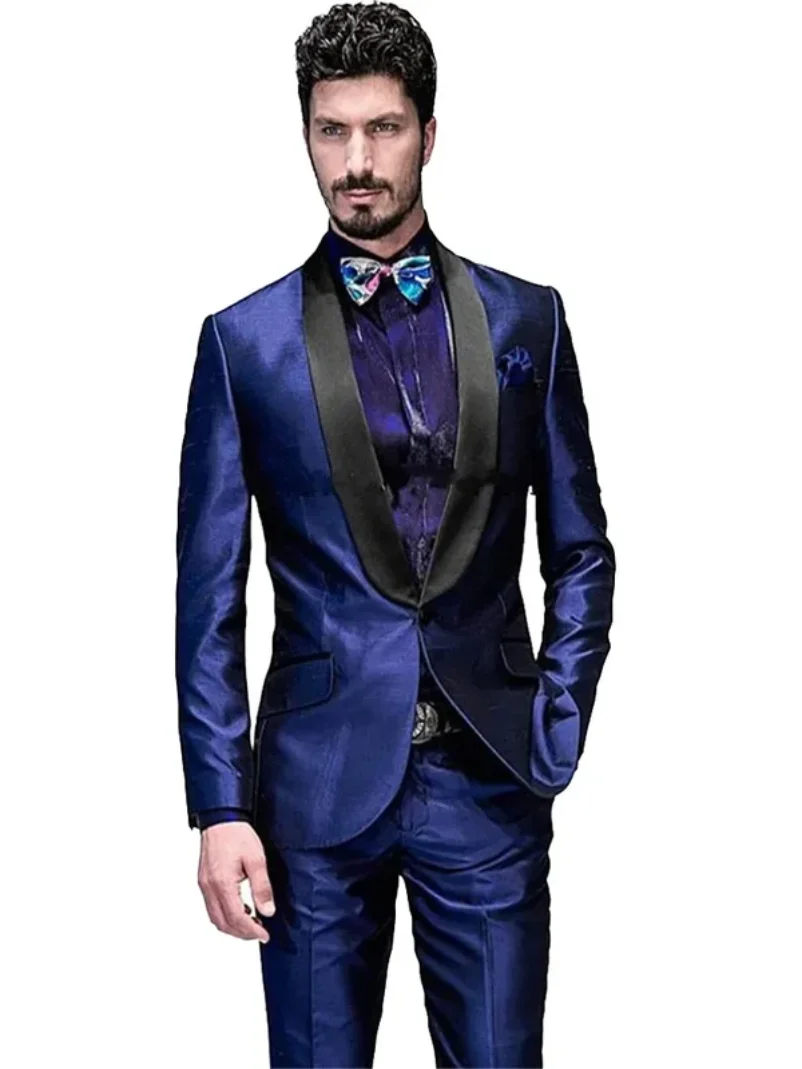 Costume Homme Mens Suits (Jacket+Pants+vest) Brand Groomsmen Shawl Lapel Groom Tuxedos Wedding Best Man Terno Masculino