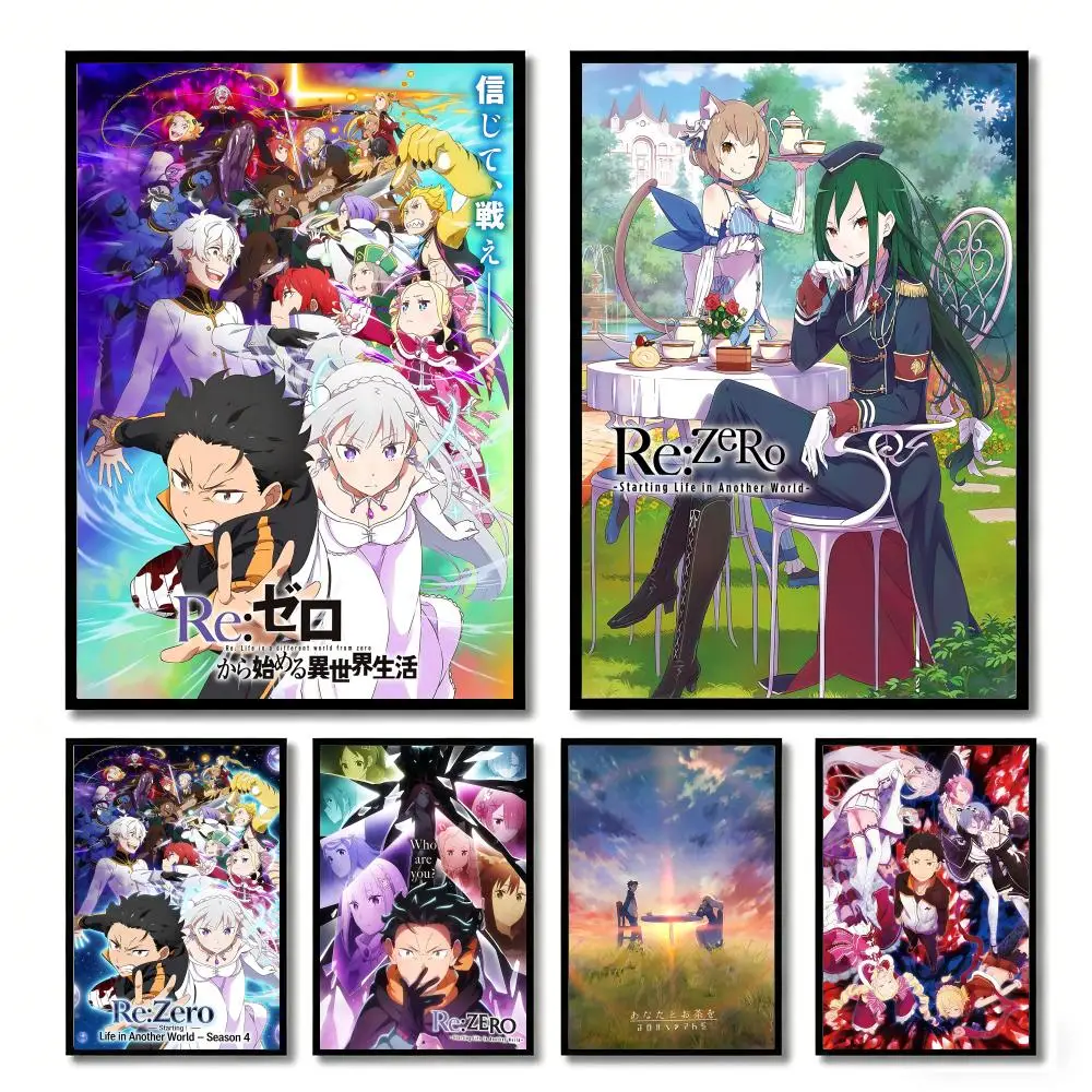 ReZero - Comenzando una vida en otro mundo, pintura, caligrafía, póster en lienzo, arte de pared, decoración estética para el hogar, para sala de estar