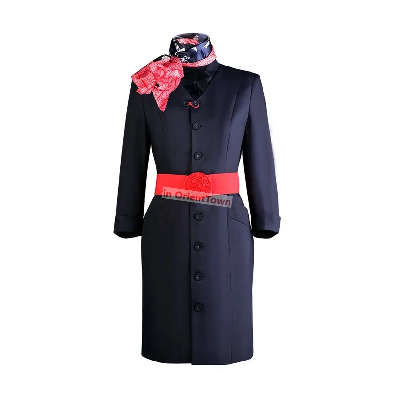 China Eastern Airlines Stewardess Uniform Air College Garment Girl Hotel Front Desk Dress Sales Department Professional Suit