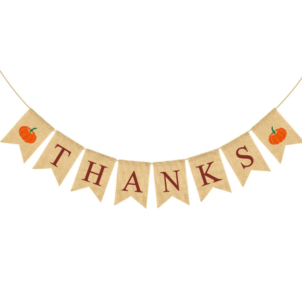 

Pumpkin Maple Leaves Banner Thanksgiving Party Decoration Reusable Bunting Flag Event Photoshoot Creative Design