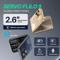 SERVO Flilo9 Dual SIM Flip Mobiie Phone 3G Network Speed Dial MP4 Player FM Radio Call Recording Flashlight Folding Cellphones