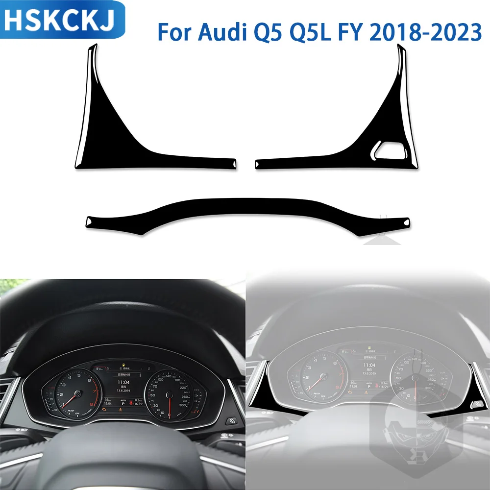 

For Audi Q5 Q5L FY 2018-2023 Car Accessories Piano Black Interior Speedometer Instrument Panel Sticker Decoration Modification