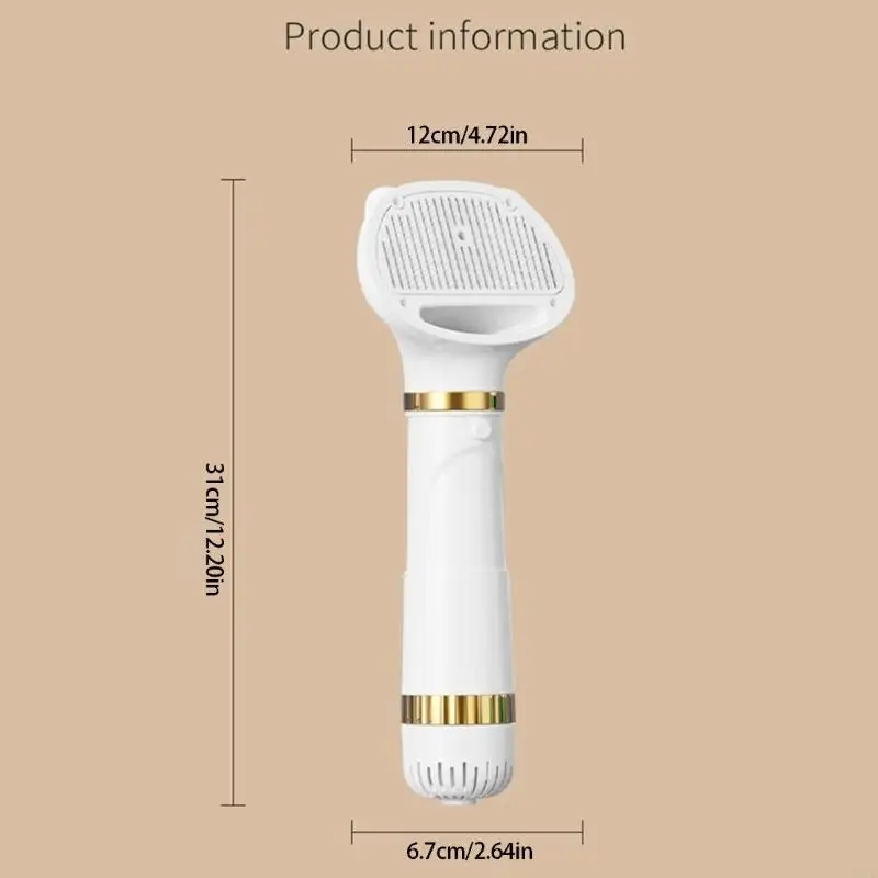 Professional Dog Grooming Blower With 3 Speed Setting Quiet Operation Detangling Comb For Animal Bath Time Care M4YD