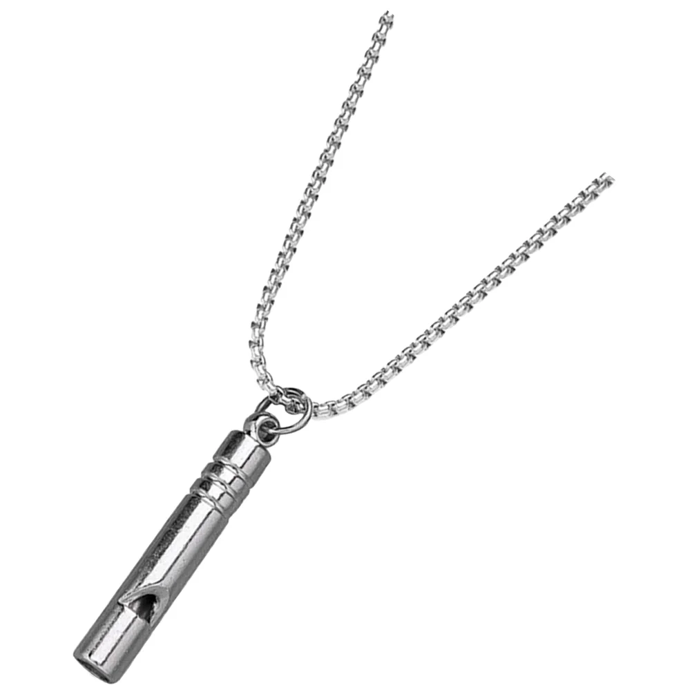 Men Necklace Whistle Whistles for Camping Boat Metal Pendant Hiking Silver Emergency Survival Safety Women Loud Child