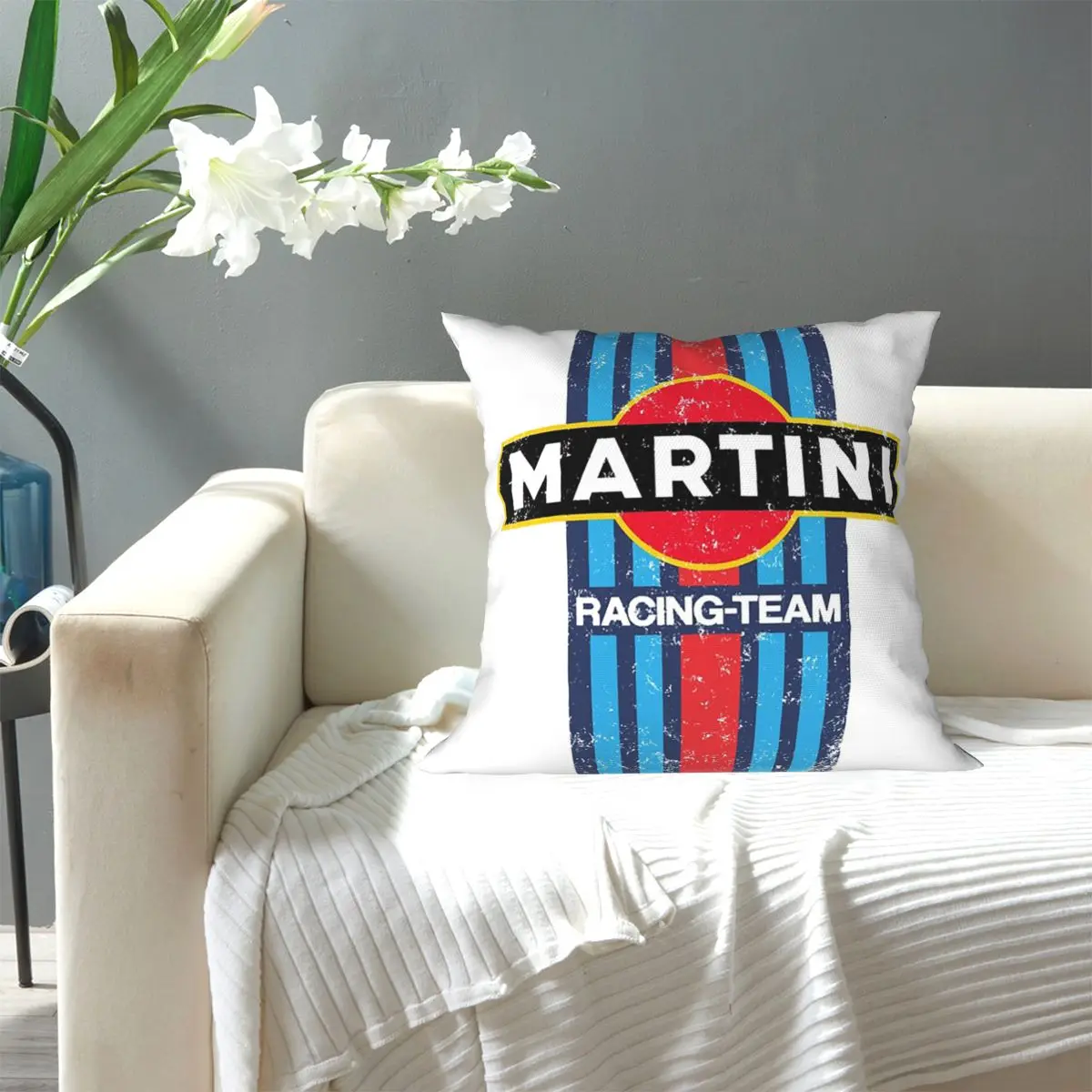 Martinis Race Sportscar Motor Racing Square Pillowcase Pillow Cover Cushion Decor Comfort Throw Pillow for Home Living Room