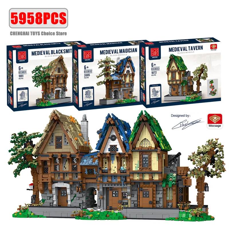 Medieval Blacksmith Shops Models 21325 Building Blocks Bricks Streetview Modular City Architecture Set Kids Toys Boys Adult Gift