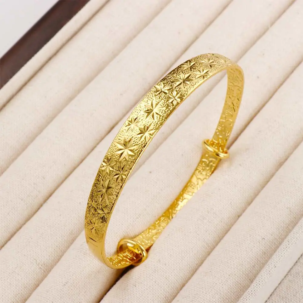 Color Party Jewelry Gift 24K Wedding Bride Decor Female Cuff Bracelet Dubai Bangle Bracelet Women Bracelets Adjustable Bangle