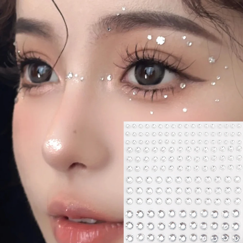 3d Gesicht Augen Party Make-up Tattoo Aufkleber Acryl Diamant Strass Aufkleber selbst klebende gemischte Kristall Gesicht Dekoration Aufkleber