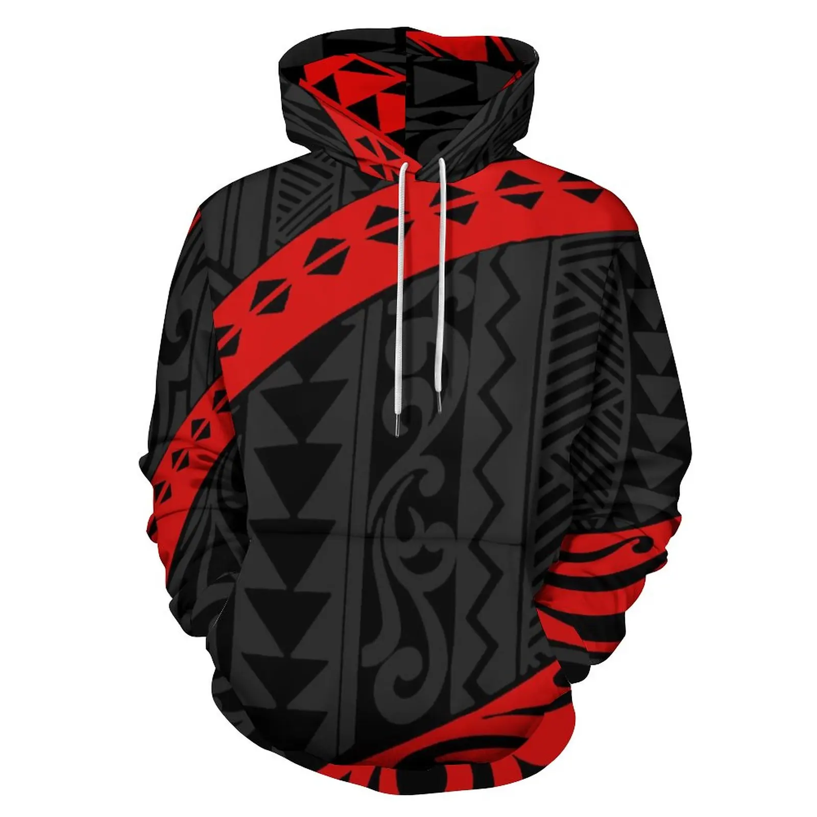 High Quality Sweatshirts Red And Black Samoa Polynesian Tribal Men/Women Clothing Style Hoodies Pullover Jacket Fall Winter