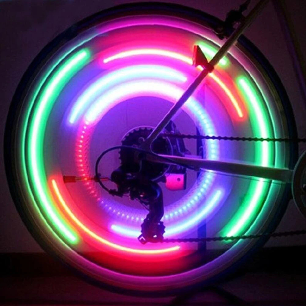 3 Mode Bicycle Wheel Spoke Light LED Neon Waterproof Bike Safety Warning Light Easy To Install Bicycle Accessories with Battery