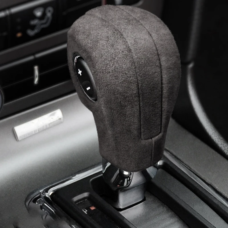 Handbrake Cases Suede Wrapping Gear Shift Knob ABS Trim Cover Car Sticker Decoration For Ford Mustang 2009-2013