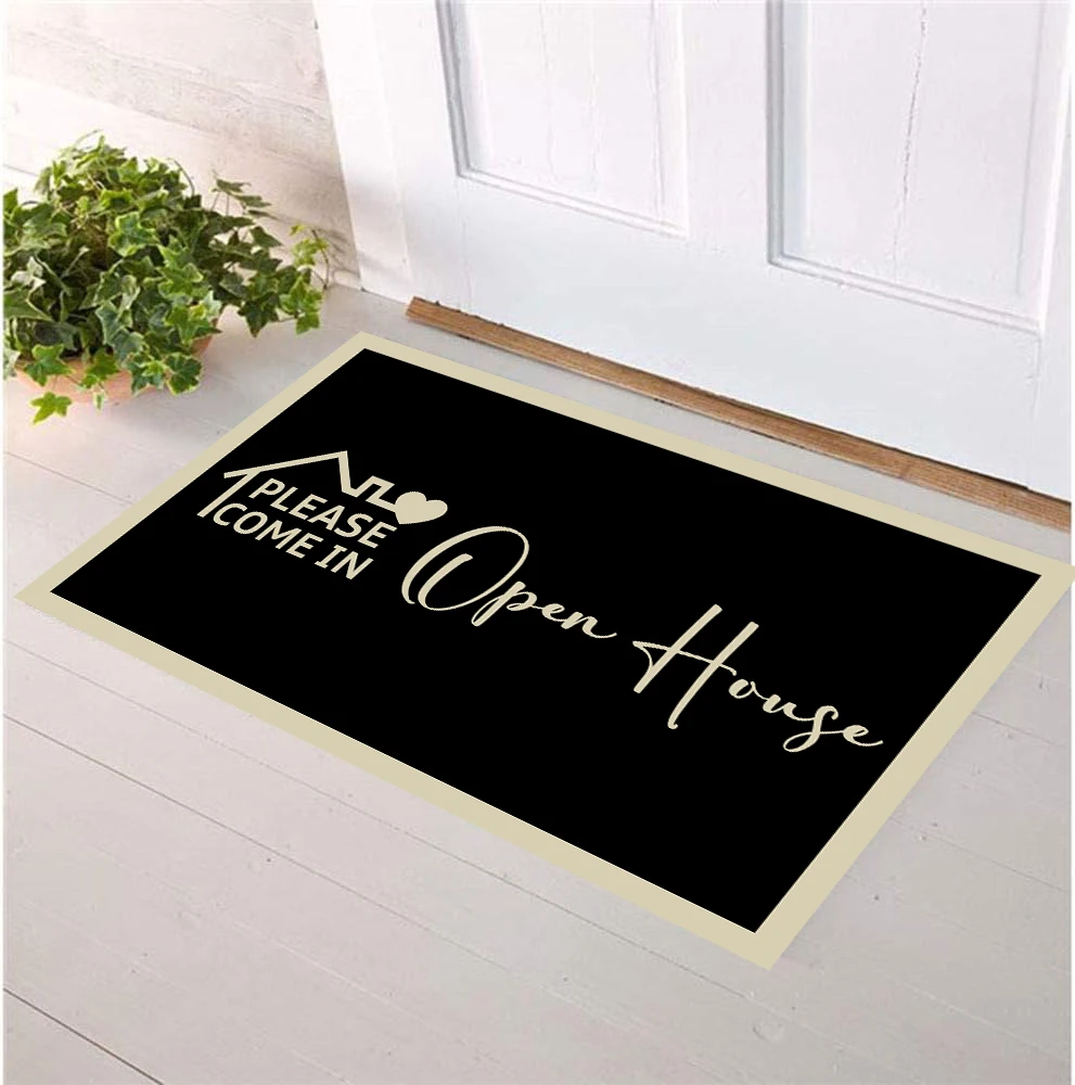 

Please Come In Open House Door Mat Rubber Backing Anti-Slip Welcome Mat Funny Gift Home Doormat Kitchen Rugs Front Foot Mat