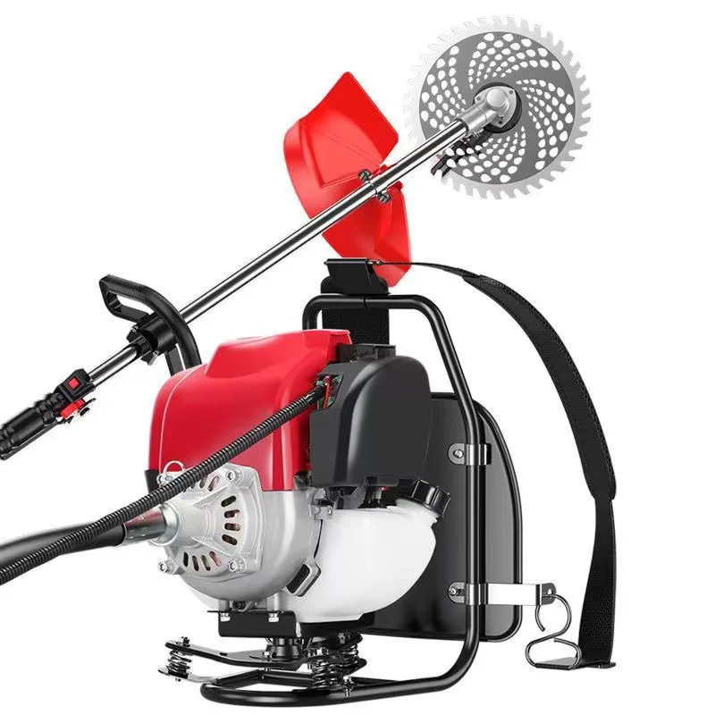 Lawn Mower with Four Stroke Engine, Multifunctional Lightweight Lawn Mower/hoe/loosen Soil/water/saw Grass