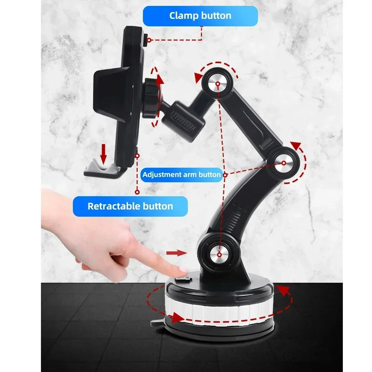 Universal Large Truck Extended Suction Cup Type Car Holder Fixed Shockproof Mobile Phone Stand Big Joint GPS Navigation Holder