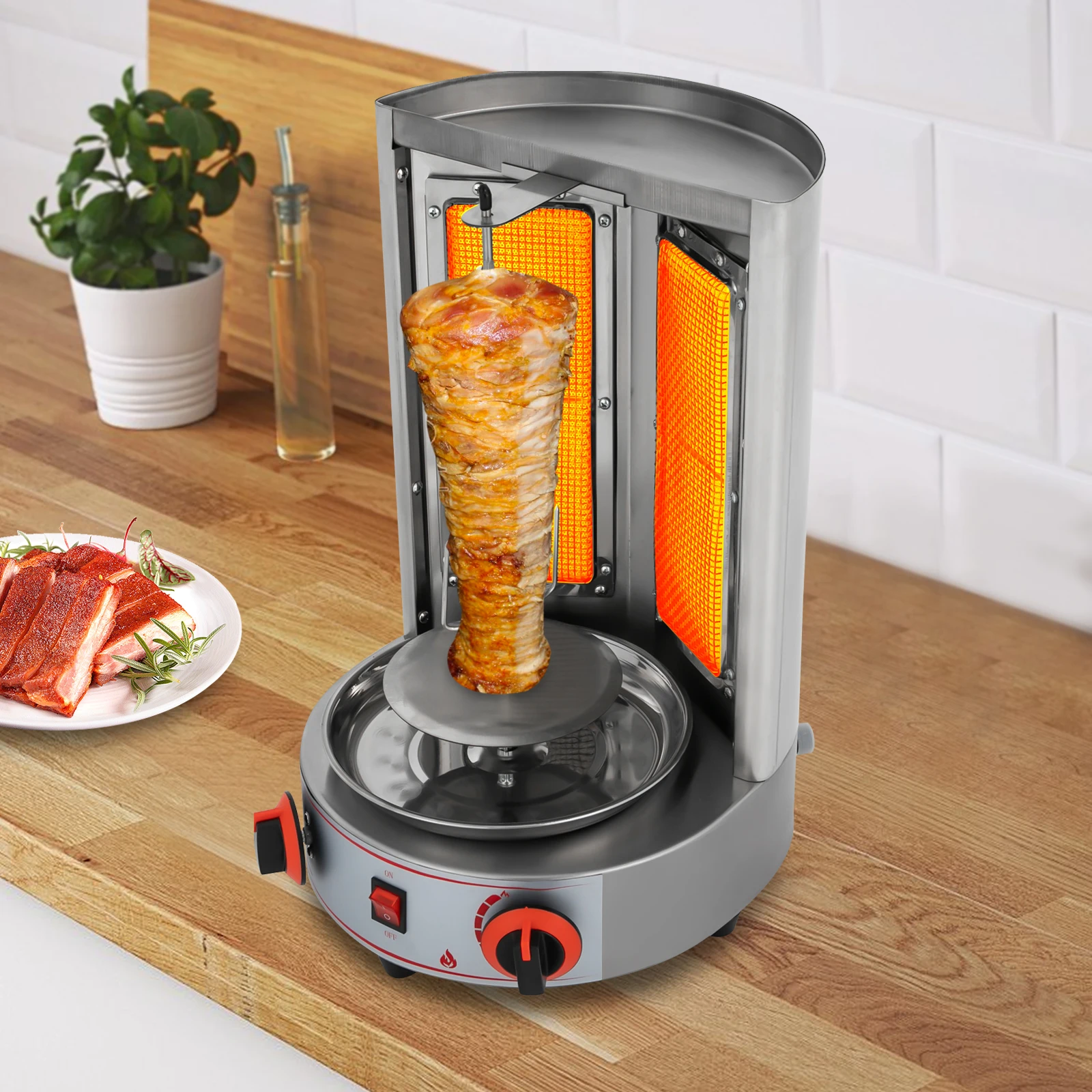 Machine verticale commerciale professionnelle de Doner Kebab de gaz de machine de fille de barbecue de Shawarma de 4.3KW