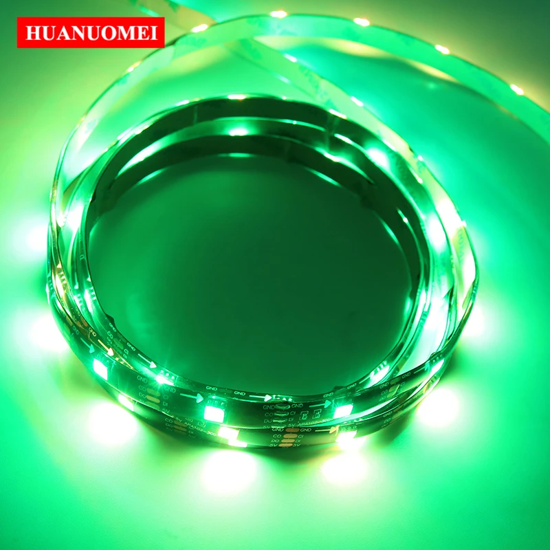 

5V 32LEDs/M HD107S LED Strip RGB Waterproof IP65 Flexible Black PCB 5050 SMD Addressable Pixel Tape Digital TV Light Decoration