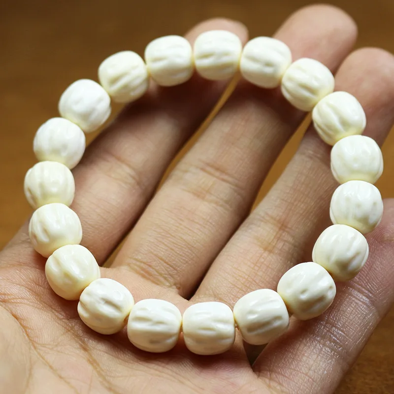 Mammoth Ivory Rosary Passion Fruit Seed Hand Bead Single Circle Prayer Beads Bracelet