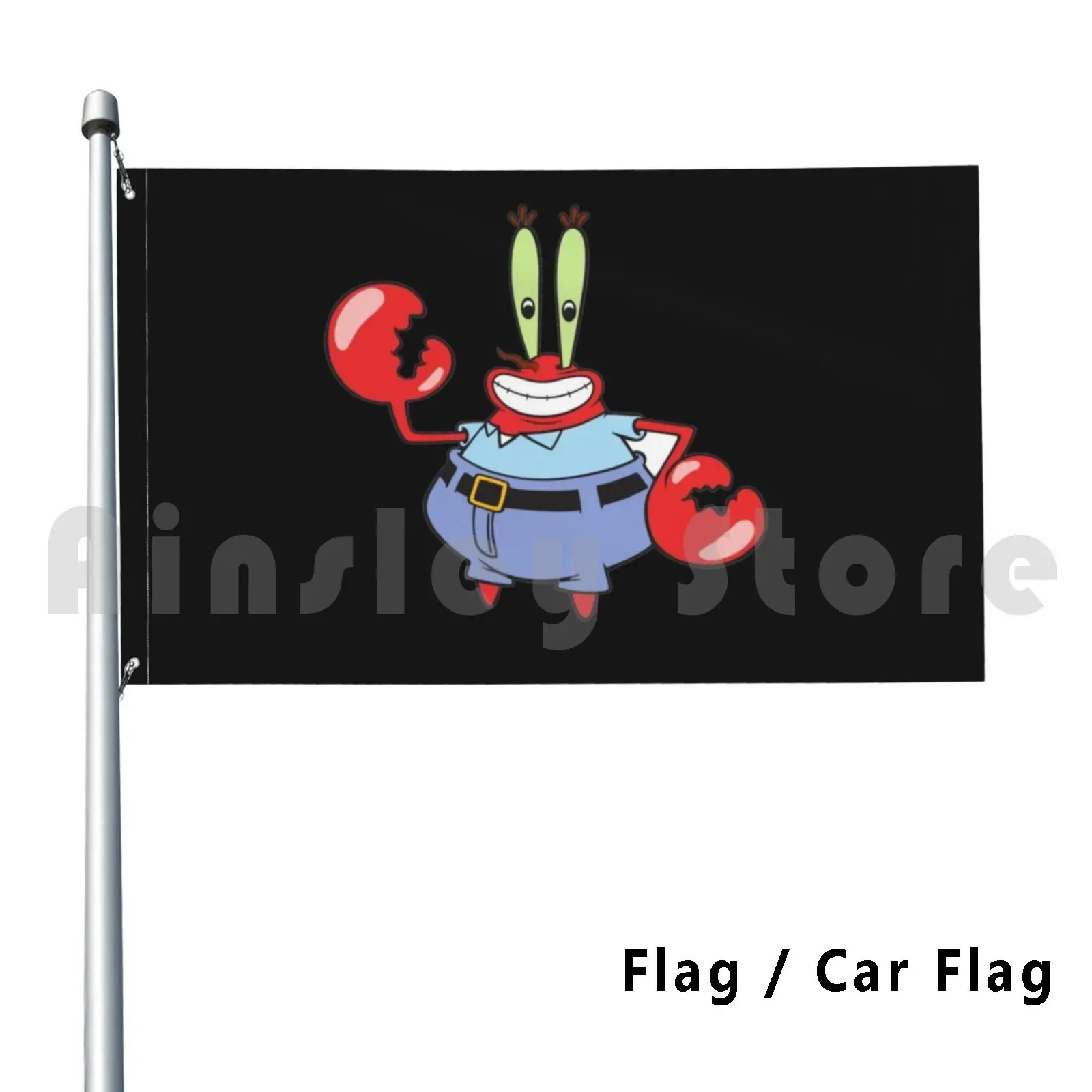 Mr.krabs Outdoor Decor Flag Car Flag Mr Krabs Star Funny Plankton Squidward Sandy Cartoon Krusty Krab