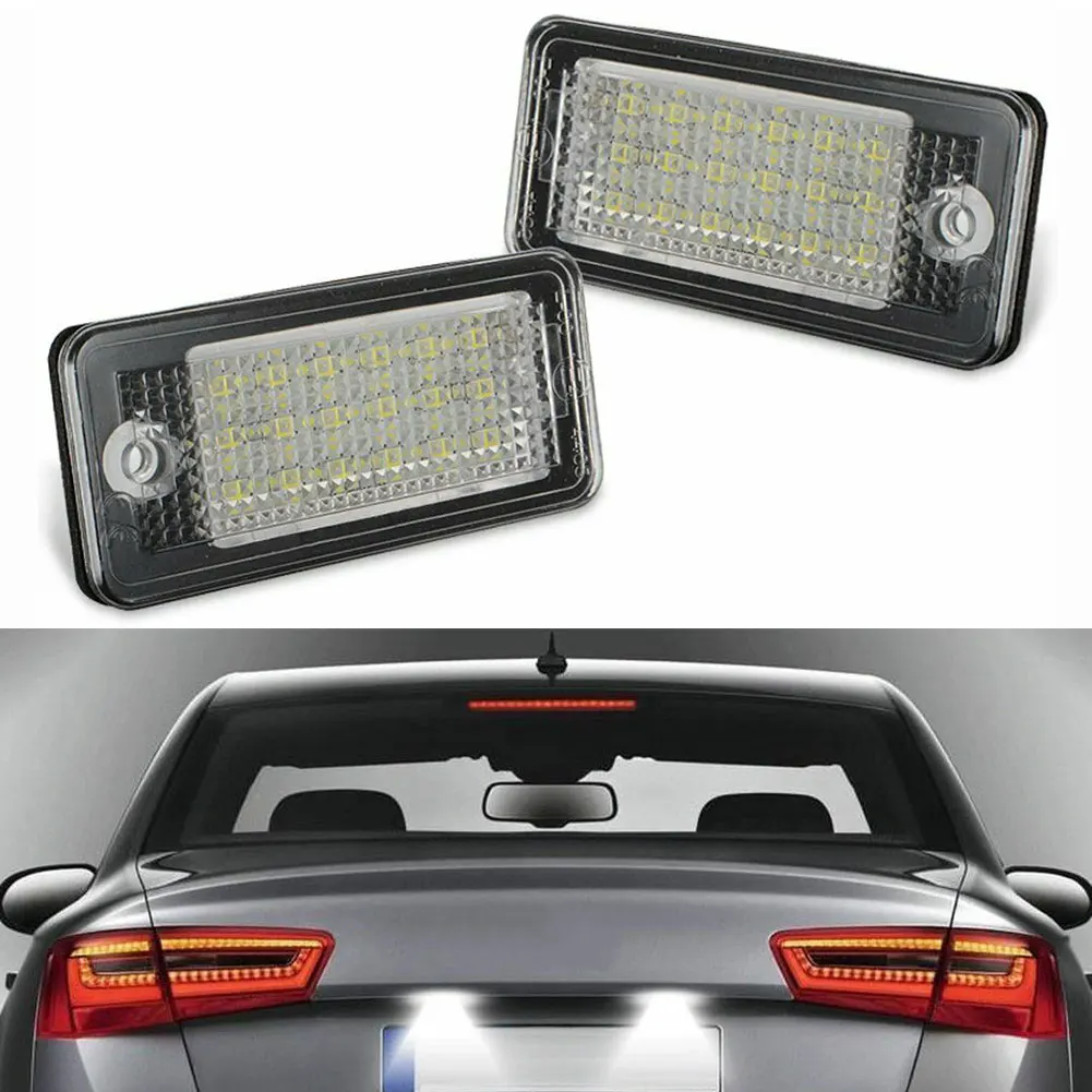 SALE 2Pcs Error Free License Plate Light 18 LED Lamp For Audi A3 A4 A6 A8 B6 B7 Q7 Car Accessories Wholesale Quick Delivery