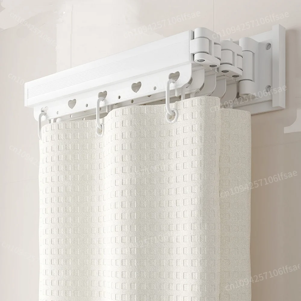 

Folding Rod Shower Curtain Invisible Partition Bathroom Waterproof Mildew-proof D Balcony Retractable No Curtain