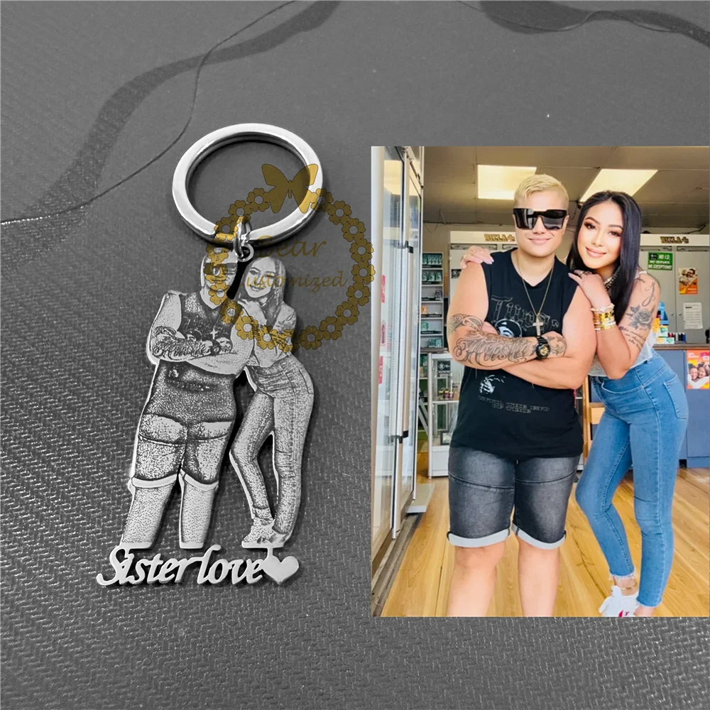 Custom Photo Keychain, Personalized Kiss Photo Design, An Exclusive Token of Love to Witness the Romance Between Lovers gift