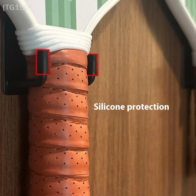 Universal Sports Racket Holder 2 PCS, Sturdy Stainless Steel Wall Hook For Multi-Sport Racket Storage