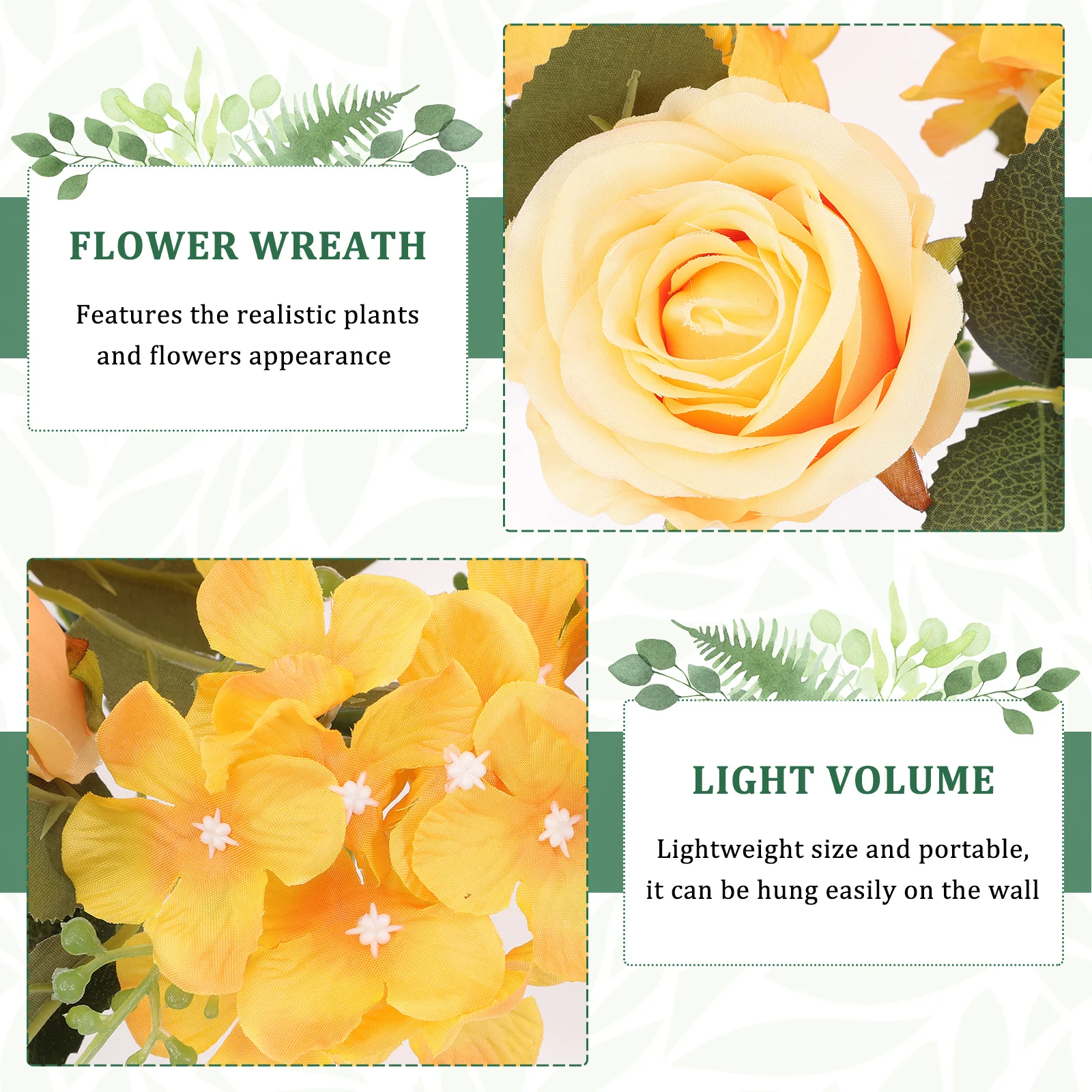 

Artificial Flower Wreath Simulation Rose Garland Portable Wedding Table Decoration Home Party Festival Wall Hanging Decor