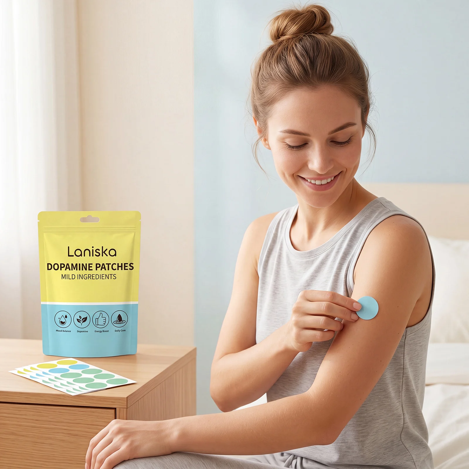 Portable Dopamine Body Care Patches 90 Pieces Round Multi Color Transdermal Patches Gentle Formula Easy To Apply