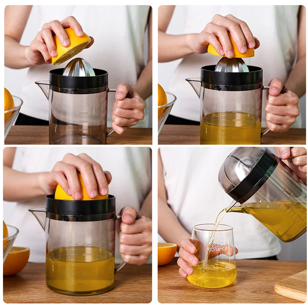 

1pc Manual Juicer Fruit Squeezer 500Ml Capacity Portable Mini Juicer Kitchen Gadget Lemon Press Conical Outlet Easy To Clean