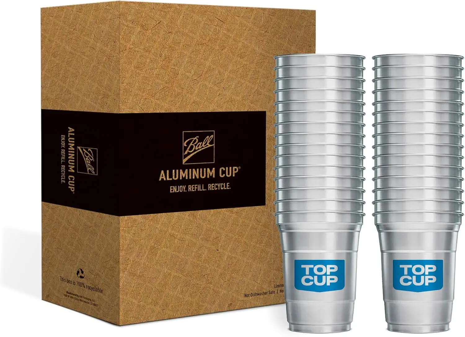 

– 16 Ounce, 30 Count, Reusable Aluminum Party Cups | Cold-Holding, Recyclable, Made in USA