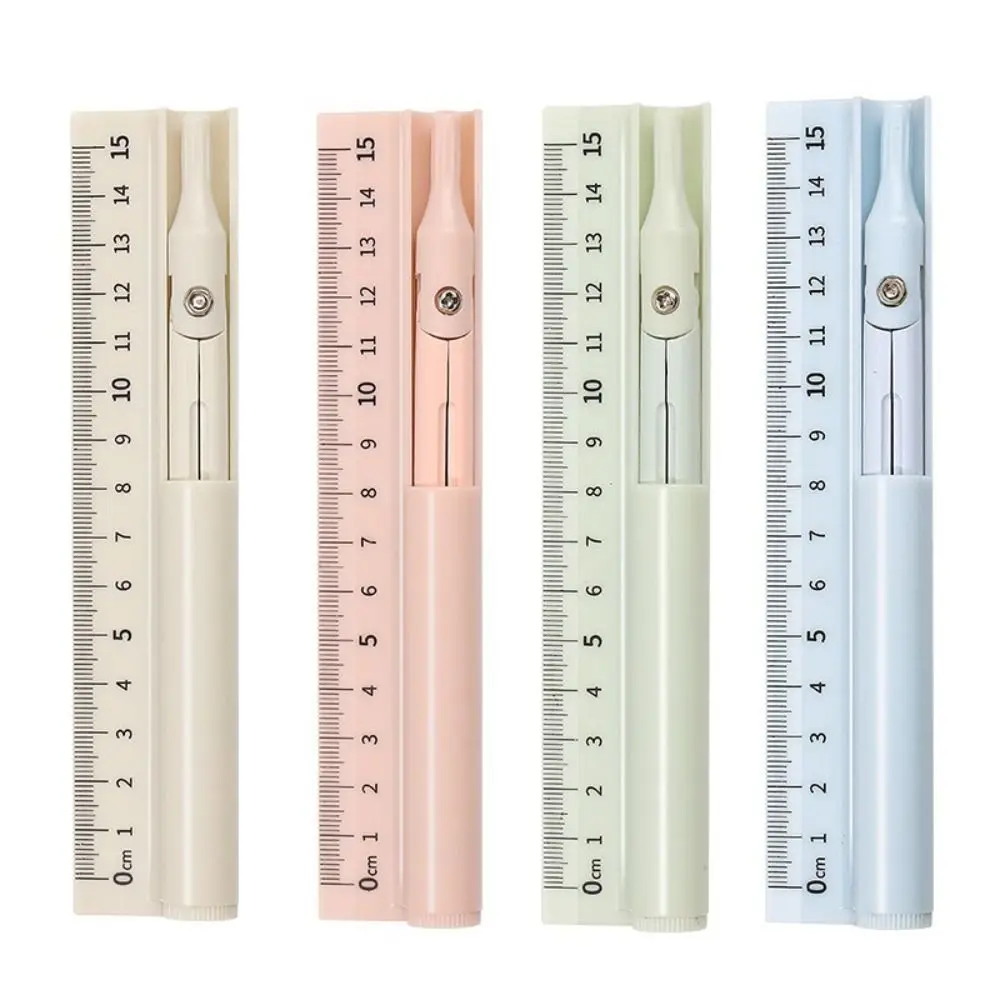 3-in-1 Kompass-Stift für Studenten, Prüfung und Zeichnen, Multifunktionaler Ingenieur-Zirkel und Lineal-Set, Zeichenwerkzeuge