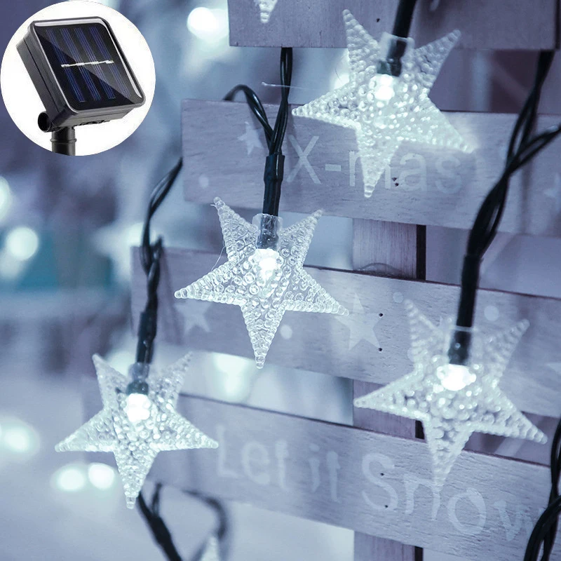 

100/50/20LED Solar Star String Lights Holiday Outdoor LED Lighting Garden Christmas Tree Wedding Party Inner Court Decoration
