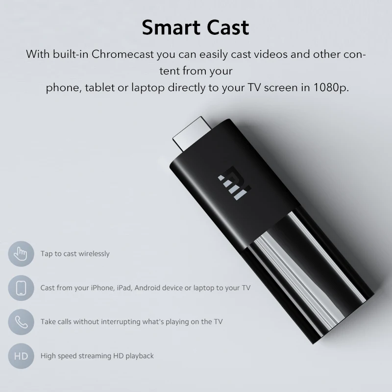 Globalna wersja Xiaomi Mi TV Stick box Android TV 9.0 4-rdzeniowy 1080P HD Podwójne dekodowanie 1 GB RAM 8 GB Google Assistant Netflix Wifi 5