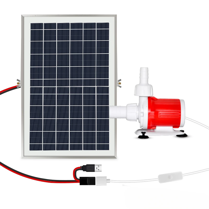 Bomba de agua Solar de 5V y 10W, fuente de filtro para estanque de peces, pequeña bomba de circulación automática para tanque de peces, sistema de circulación de agua