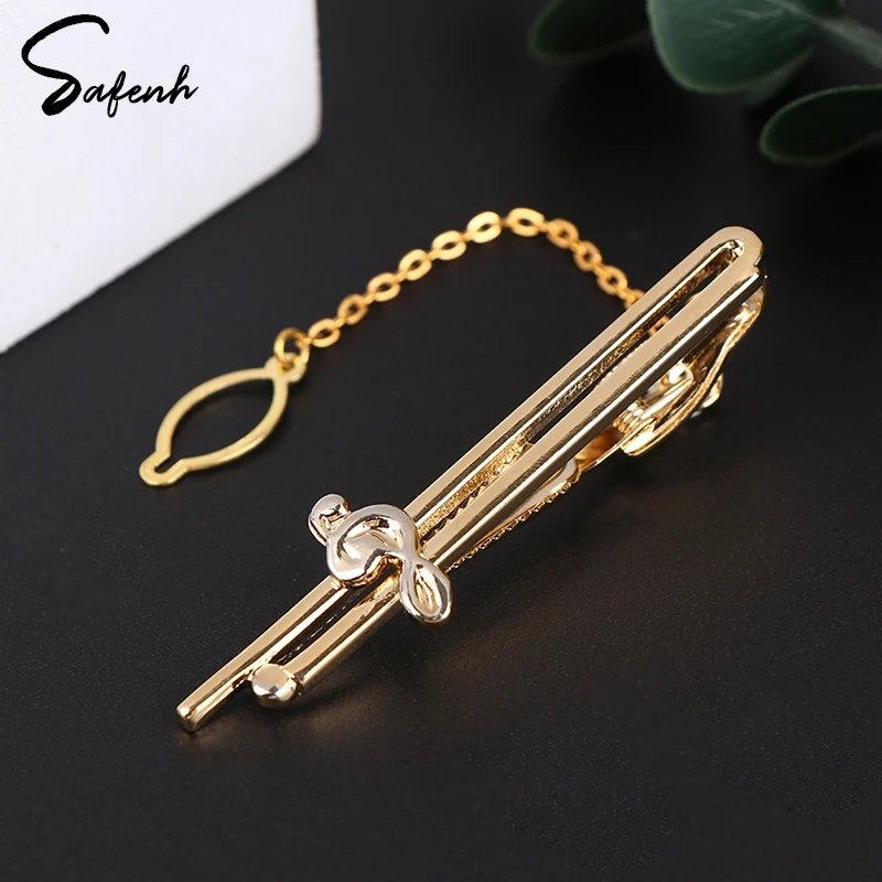 Fashion Metal Men Tie Clip Musical Instrument Shape Simple Bar Clasp Mens Suit Wedding Gift Slim Collar Useful Neck Tie Pin