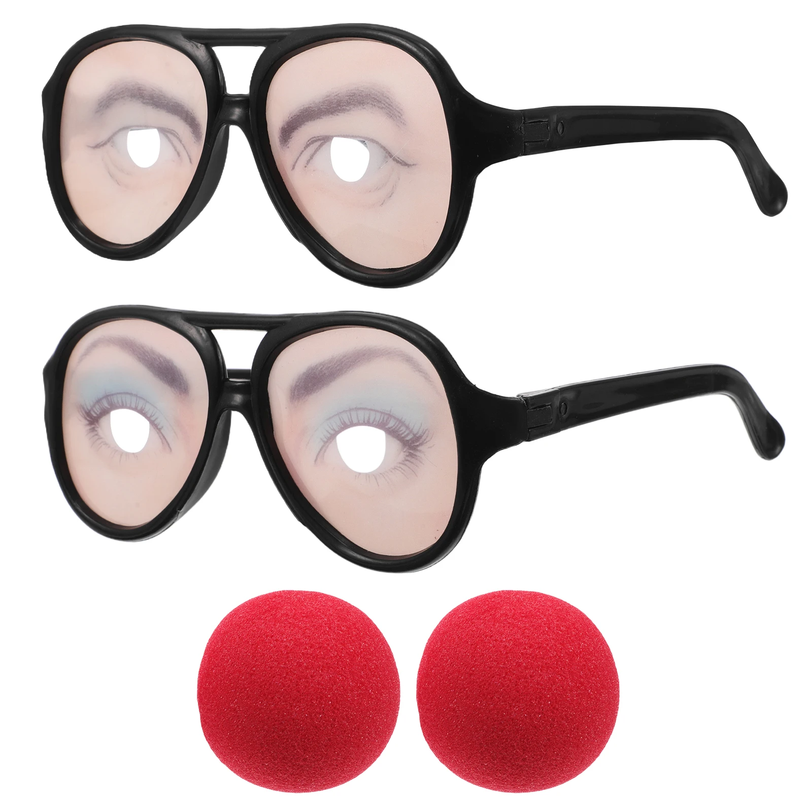 

2pcs Novelty Costume Eyeglasses Funny Photo Female Trick Glasses Booth Props for Halloween Party Trick Prank Adult Silly Toy