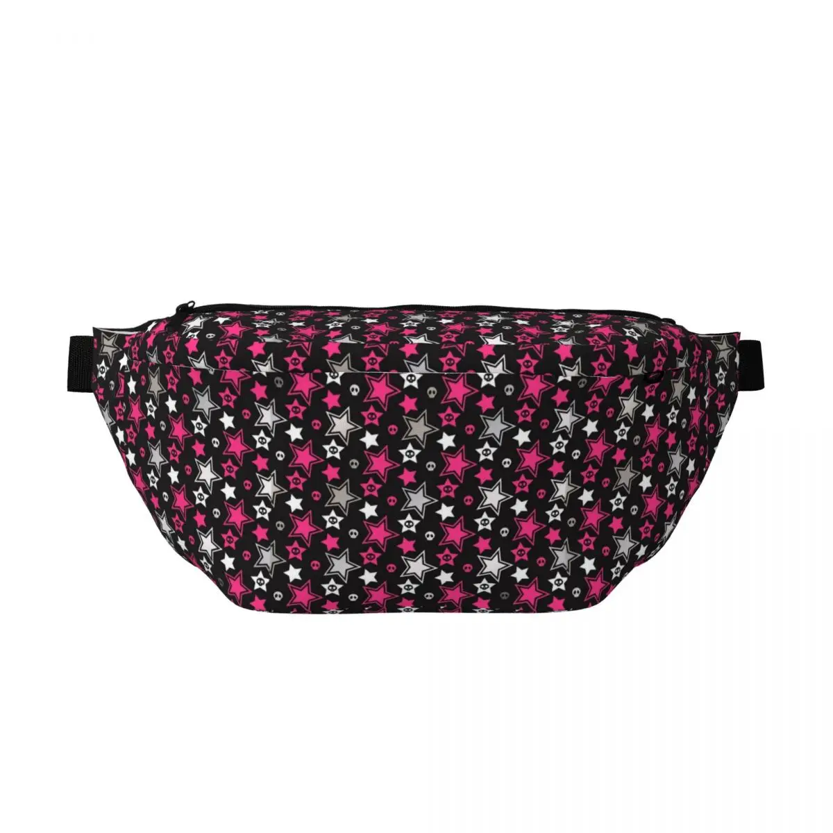 

Сумка-бананка через плечо Emoscene Stars черно-розовая, унисекс, регулируемая, для путешествий, бега, для денег и телефона, нагрудная сумка