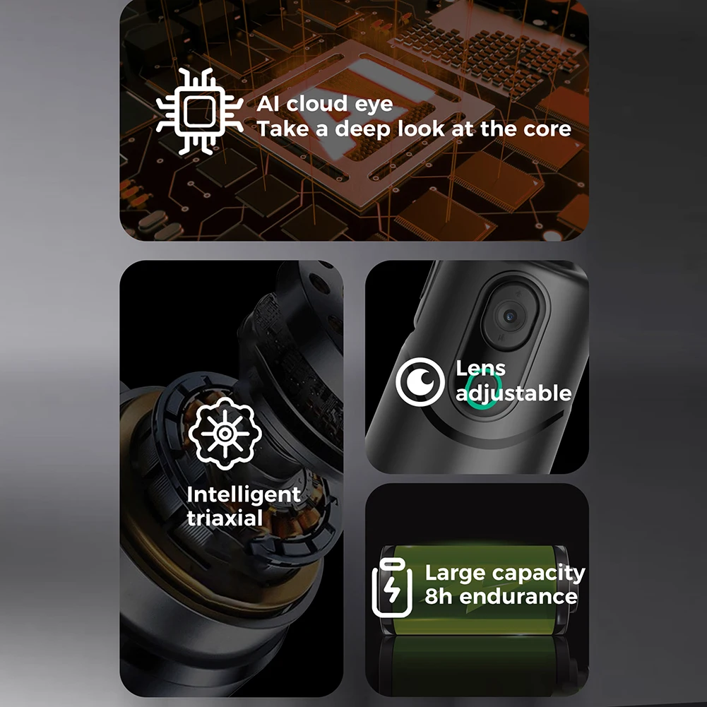 حامل ثلاثي القوائم لتتبع الوجه التلقائي بدون تطبيق، حامل إطلاق نار ذكي مدمج في ملء الضوء، مثبت Gimbal لتسجيل الفيديو