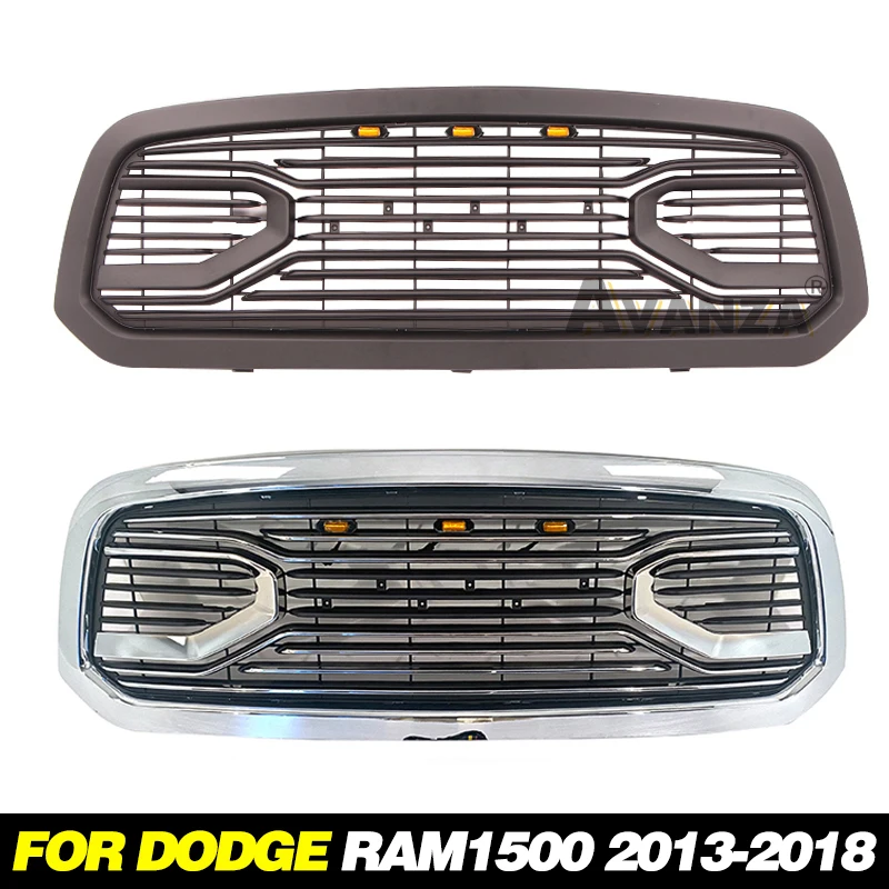 Auto Parts for DODGE RAM1500 2013-2018 grill with led lights front bumper grille modification accessories decoration