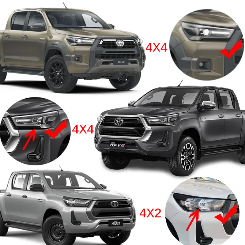 ABS Door Handle Inner Trims For Toyota Hilux Revo Rocco 2016 2017 2018 2019 2020 2021 hilux invencible 2021 4X4 4X2 Car Styling