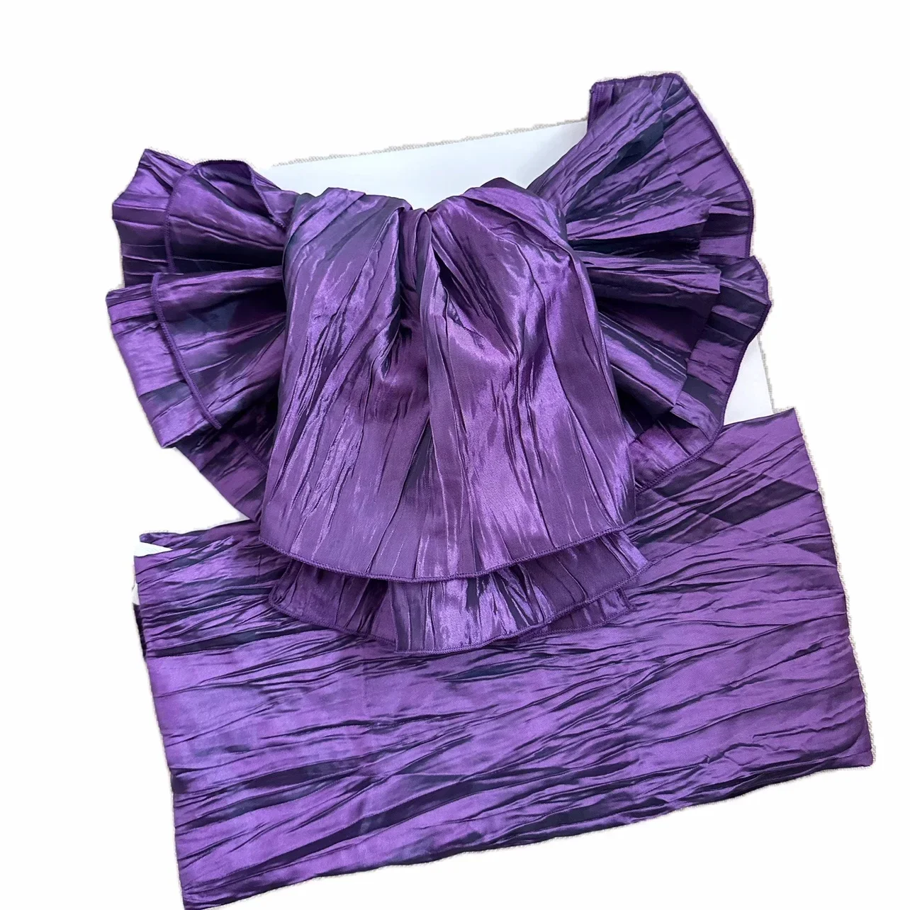 Women Kimono Obi Pleated Wrinkled Waist Belt Yukata Obi Solid Color Flower Shape Bow Tie Dress Waistband