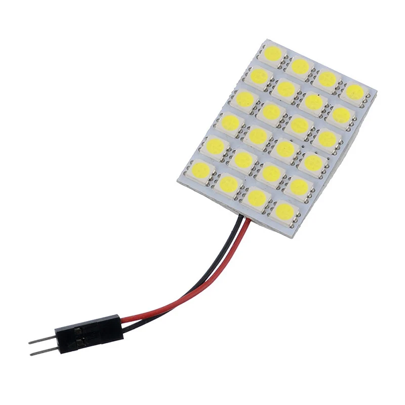 2PCS LED Panel Light 5050 COB 24SMD Car Festoon(29-41mm) C5W T10 BA9S Reading Lamp Boat Auto Dome Bulb 12V 6000K Warm White Lamp